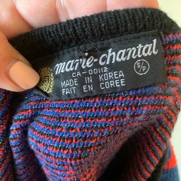 Vintage 1990s Sweater | Geometric Print | Knit Sweater | Cardigan | 1/4 Buttons - Picture 3 of 3